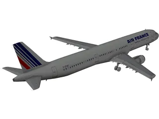 Airbus A321 Air France 3D Model preview