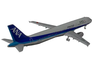 Airbus A321 All Nippon 3D Model preview