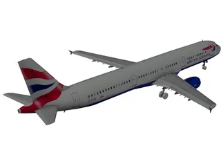 Airbus A321 British Airways 3D Model preview