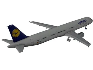 Airbus A321 Lufthansa 3D Model preview