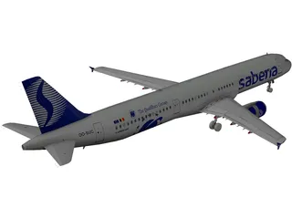 Airbus A321 Sabena 3D Model preview