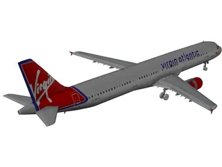 Airbus A321 Virgin Atlantic 3D Model preview