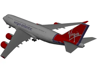 Boeing 747 Virgin Atlantic 3D Model preview