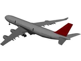 Airbus A340-600 3D Model preview
