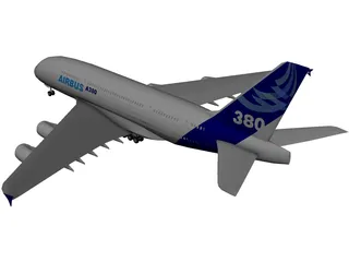 Airbus A380 3D Model preview