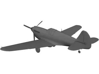 Curtiss P-40 3D Model preview