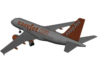 Airbus A320 easyJet 3D Model preview