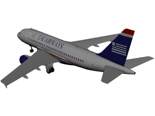 Airbus A319 U.S. Airways 3D Model preview