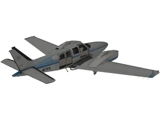 Beechcraft Baron B58 3D Model preview
