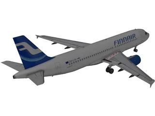 Airbus A320 FinnAir 3D Model preview