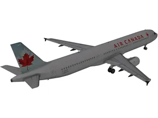 Airbus A321 Air Canada 3D Model preview