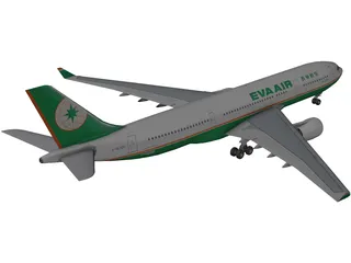 Airbus A330-200 Eva Air 3D Model preview