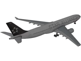 Airbus A330-300 Thai 3D Model preview