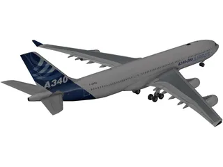 Airbus A340-200 3D Model preview