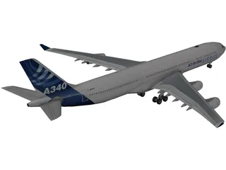 Airbus A340-300 3D Model preview