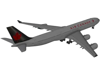 Airbus A340-500 Air Canada 3D Model preview