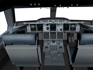 Airbus A380-800 Cockpit 3D Model preview