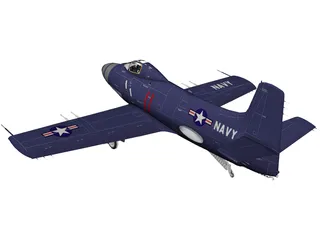 Douglas A2D-1 Skyshark 3D Model preview
