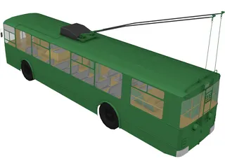 Trolleybus Russian 3D Model preview