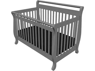 Baby Crib 3D Model preview