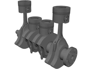 Diesel Engine 3D Model preview
