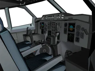 Airbus A300-600 Cockpit 3D Model preview