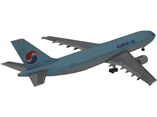 Airbus A300-600 Korean Air 3D Model preview