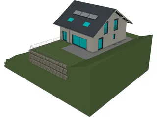 Detached House 3D Model preview