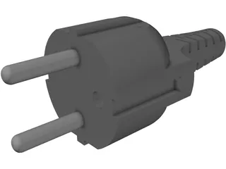 European Electrical Plug 3D Model preview