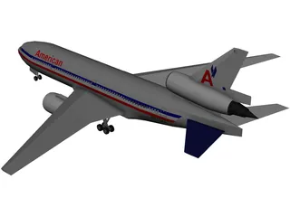 McDonnell Douglas DC-10 American Airlines 3D Model preview
