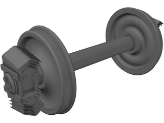 Freight Train Axle 3D Model preview