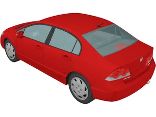 Honda Civic Hybrid (2008) 3D Model preview