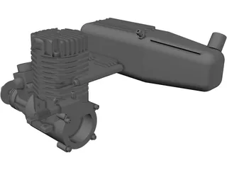 RC OS .50 Engine with Standard Muffler 3D Model preview