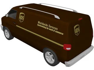 Dodge Ram Van (UPS) 3D Model preview