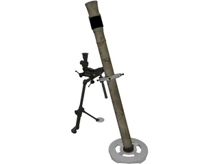M252 Mortar Cannon 3D Model preview