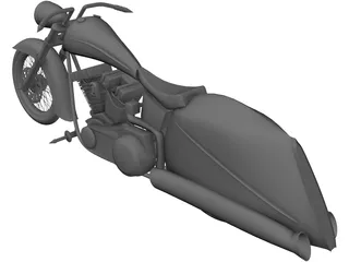 Custom Chopper 3D Model preview