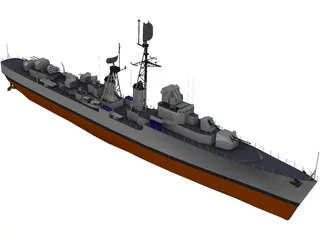 Destroyer Forbin 1958 3D Model preview