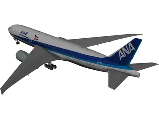 Boeing 777-200 Ana 3D Model preview