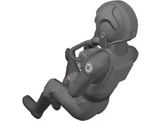 Air Force Pilot 3D Model preview