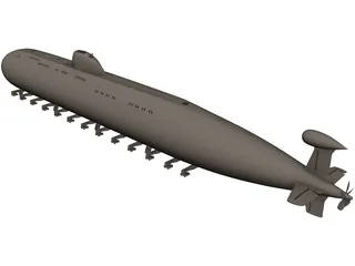 APL Victor III Submarine Russia 3D Model preview
