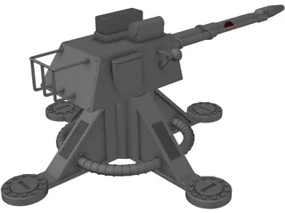 105mm Turret 3D Model preview