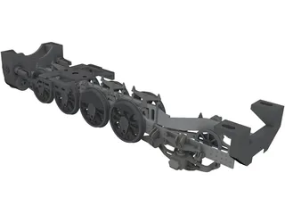 Train Chassis Detailed 3D Model preview
