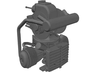 Citroen 2CV Engine 3D Model preview