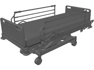 Hospital Bed 3D Model preview