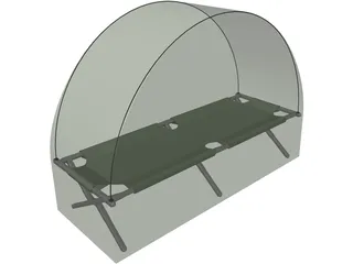 Folding Bed 3D Model preview