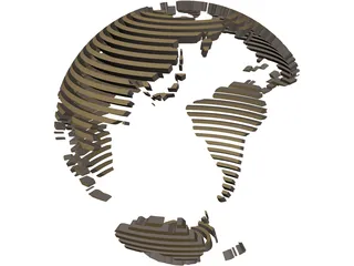 Globe World Map 3D Model preview
