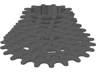 Cassette 9 Speed Rear 3D Model preview