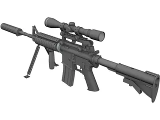 M4A1 Carabiner 3D Model preview