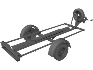 Motorcycle Trailer 3D Model preview
