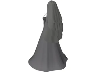 Wedding Dress 3D Model preview